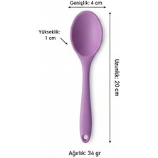 Skygo Silikon Kaşık + Silikon Mama Kaşığı 2’li Set - Dayanıklı, Çizmez, Tek Parça Tasarım (Mor)