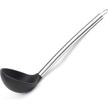 Skygo Çelik SAPLI%100 Silikon Kepçe - Siyah