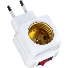 Skygo Fişli Açma Kapama Anahtarlı Prize Takılan E27 Ampul Duy, Gece Lambası