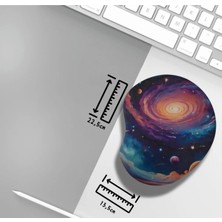 Ivart Illustrator Gökyüzü - Uzay Baskılı Bileklik Destekli Oval Mouse Pad