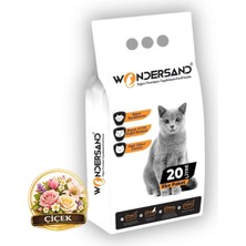 Wondersand 20 Lt Beyaz Bentonit Ince Tane Çiçek Kokulu Süper Topaklanan Premium Kedi Kumu