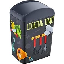 Skygo Soft Resimli Çöp Kutusu Döner Kapak 10 Lt Cook