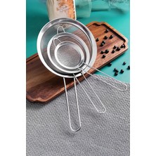 Feyza Design Paslanmaz Çelik 3'lü Tel Süzgeç Seti, Ince Gözenekli, Mutfak Aksesuarı