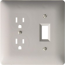 Skygo Taymac MW2400W Maske Serisi Metalik Olmayan Duvar Plakası, Bir Dubleks, Bir Togle, Iki Çete, Beyaz Dokulu