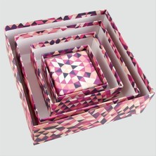 SiHako 5 Adet Üçgen Desenli Kare Hediye Kutusu