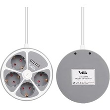 Skygo 4 Priz, 2 Usb’li, Anahtarlı, 1.5 Metre, 3680 Watt, 16 Amper Grup Priz