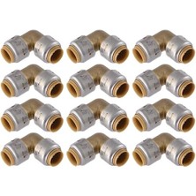 Skygo Max 1/2 Inç 90 Derece Dirsek, 12'li Paket, Pirinç Tesisat Armatürü, Pex Boru, Bakır, Cpvc, Pe-Rt, Hdpe, UR248