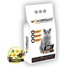 Wondersand 20 Lt Beyaz Bentonit Ince Tane Vanilya Kokulu Süper Topaklanan Premium Kedi Kumu