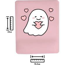 Ivart Sevimli Hayalet ve Kalp Temalı Bileklik Destekli Dikdörtgen Mouse Pad