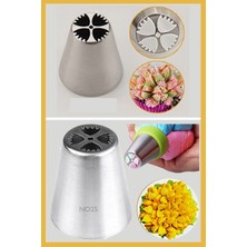 Feyza Design Paslanmaz Çelik Krema Sıkma Ucu ve Şanti Torbası Seti, 5 Parça