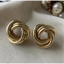 Les Séduisantes C.A. Halka Burgu Altın Kaplama Küpe Vıp