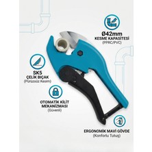 Endüstriyel Ümit Yapı Market Profesyonel 42MM Otomatik Pprc ve Pvc Boru Kesme Makası - Çelik Bıçaklı Kolay Tesisat Kesici