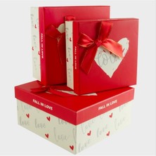 SiHako 3'lü Love Yazılı Kalp Hediye Kutusu