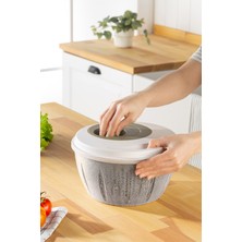 Feyza Design Circle Salata Kurutucu 4.5 Lt – Ergonomik Saplı ve Geniş Sebze Haznesi