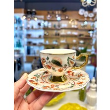 Kosova Evan Bej Çiçekli Tek Kişilik Türk Kahvesi Fincanı