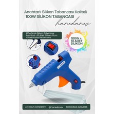 Hanedanev 100W Sıcak Silikon Tabancası Anahtarlı + 10 Adet Silikom Mum - Yüksek Kalite Performans