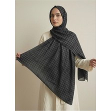 Moodşal Siyah Kazayağı Desenli Jakar Şal