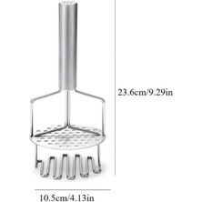 Feyza Design Çift Katmanlı Paslanmaz Çelik Patates Ezici, Püre Yapıcı, Dayanıklı, Pratik