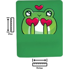 Ivart Kurbağa ve Kalp Temalı  Bileklik Destekli Dikdörtgen Mouse Pad