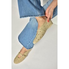 Fox Shoes Y820410104 Ten Triko Kumaş Kadın Babet