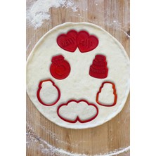 Feyza Design Evlilik Temalı 6'lı Kurabiye Kalıbı ve Damga Seti, Pasta Süsleme Uyumlu