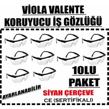 Koruyucu Iş GÖZLÜĞÜ-10LU Paket-Ayarlanabilir Çerçeve-Ce 'li-Tek Tek Poşetli