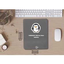 Ivart Tehlikeliyim Diyorum Kızım Anlasana-Penguen Temalı Bileklik Destekli Dikdörtgen Mouse Pad
