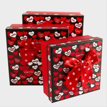 SiHako 3'lü Fiyong Love Yazılı Kalp Hediye Kutusu