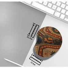 Ivart 90'lar Halı Deseni ve Araba Baskılı Bileklik Destekli Oval Mouse Pad