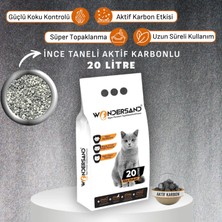 Wondersand 20 Lt Ince Tane Aktif Carbon Kokusuz Süper Topaklanan Premium Kedi Kumu