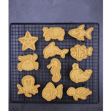 Feyza Design Deniz Hayvanları Temalı 11 Parça Kurabiye ve Şeker Hamuru Kalıbı Seti