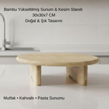 Feyza Design 30X30X7 cm Bambu Sunum Standı, Yüksek Kalite ve Şıklık