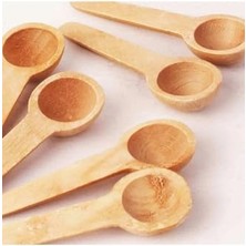 Skygo 6'lı Ahşap Baharatlık - Ölçek Kaşığı - Ahşap Kaşık 7 cm Ahşap