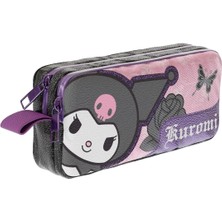 Skygo Temalı Lisanslı Mat Okul Kalem Kutusu Çift Bölmeli Çocuk Bez Kalem Çantası (Siyah-Pembe)