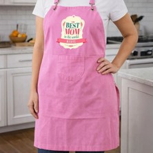 Bk Gift Kişiye Özel Anneler Günü Tasarımlı Pembe Mutfak Önlüğü -4, Aşçı ve Şef Önlüğü, Ev Hediyesi