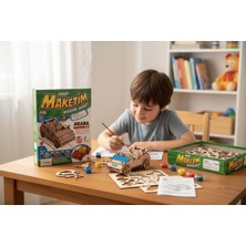 İndex Araba Büyük Boy Ahşap Maket ve Boyama Seti