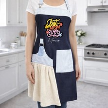 Bk Gift Kişiye Özel Anneler Günü Tasarımlı Pamuk Denim Havlu Detaylı Mutfak Önlüğü -7, Anneye Hediye, Anneler Günü Hediyesi