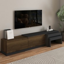 İnarch Dizayn Nest Tv Sehpası – Modern Tasarım,2 Kapaklı Depolama ve Ikili Zigon Sehpa ile Fonksiyonel Mobilya