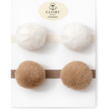 Glory Baby Kız Çocuk Bebek Ponponlu Bandana 2'li Set