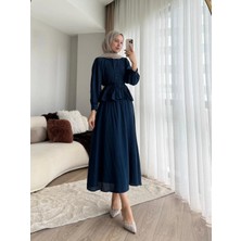 Miraydin Butik Kadın Fırfır Gömlekli Etekli Takım M2512 - Lacivert