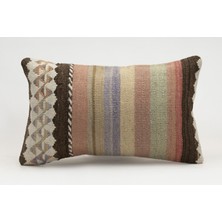 Kilim Wholesale El Yapımı Kilimden Yapılmış Vintage Kırlent Kılıfı, Yün, 30X50 cm