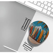 Ivart Sörf Tahtaları Baskılı Bileklik Destekli Oval Mouse Pad