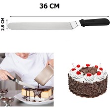 Feyza Design Büyük Boy 36 cm Paslanmaz Çelik Eğik Pasta Sıvama Spatulası