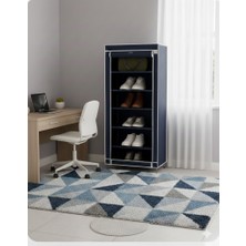 Missidea 7 Raflı Bez Dolap Metal Profilli Portatif Ayakkabılık