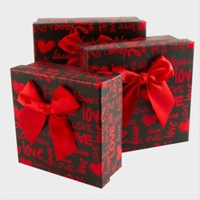 SiHako 3'lü Love Yazılı Kalp Hediye Kutusu