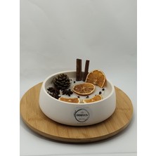 El Yapımı Dekoratif Kase Mum – Portakal Aromalı, 450 G, Yaklaşık 30 Saat Yanma Süresi