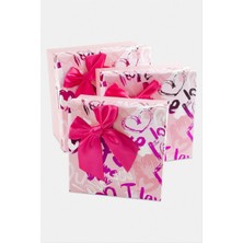 SiHako 3'lü Love Yazılı Kalp Hediye Kutusu