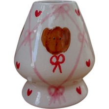 Feyza Design El Yapımı Matcha Whisk Tutucu, Sevimli Ayıcıklı Tasarım, Şık ve Kullanışlı