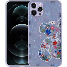 iPhone 12 Pro Max Kılıf Desenli Sert Silikon Ydst Mumila Kapak-Lilac Bear