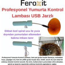 Feroxit Yumurta Kontrol Cihazı | Embriyo Kontrol Lambası | Kanarya, Muhabbet, Tavuk, Kaz Için | USB Şarjlı